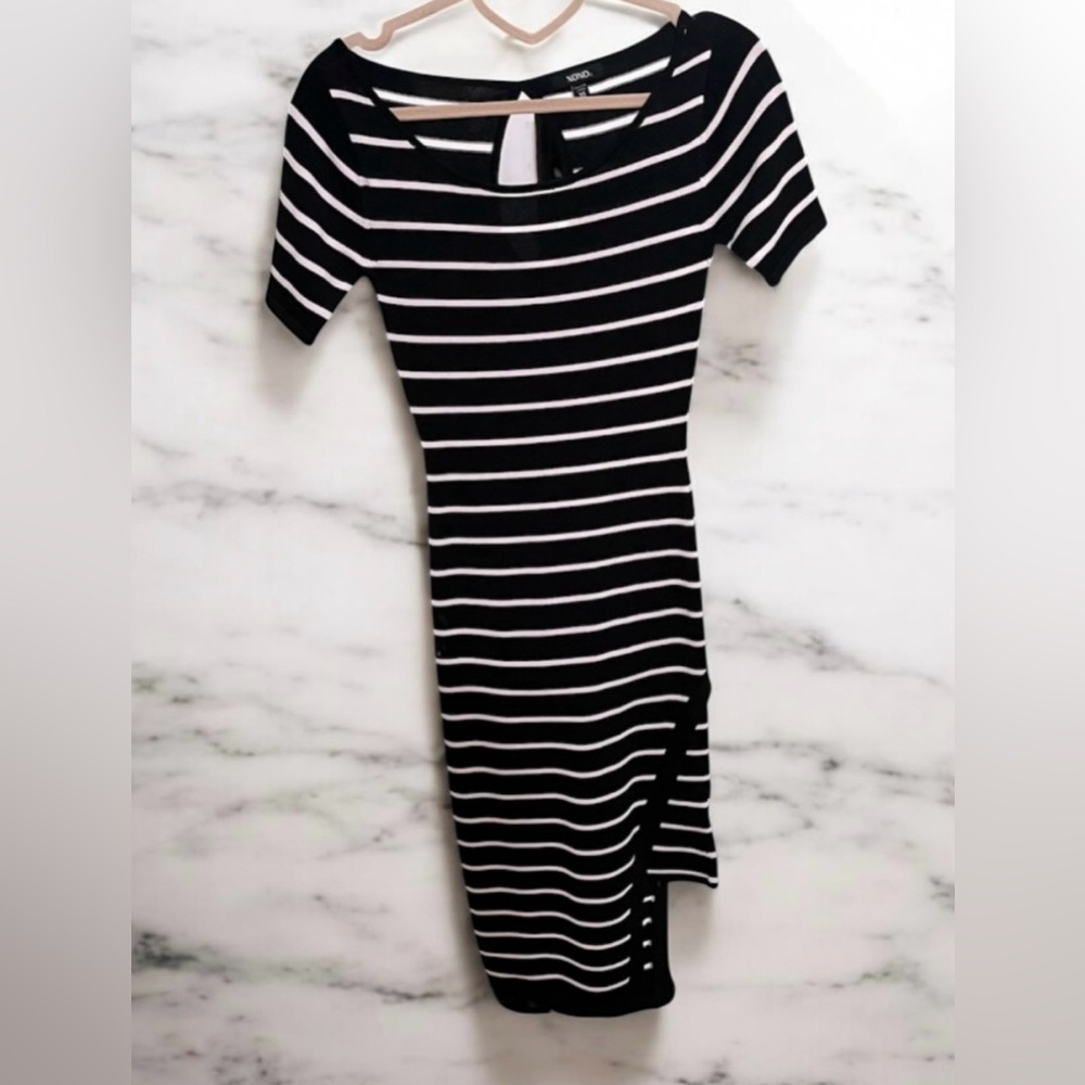 XOXO Black and White Striped Dress